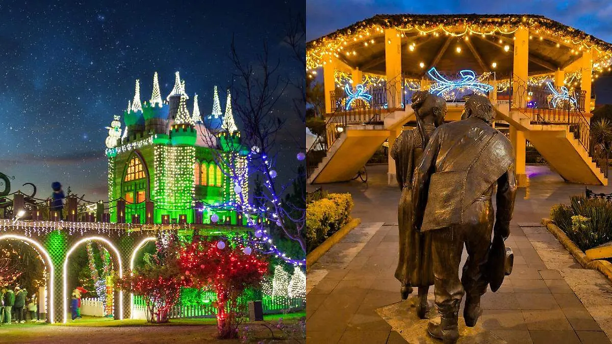 Villas iluminadas y parques temáticos navideños que puedes visitar en Puebla